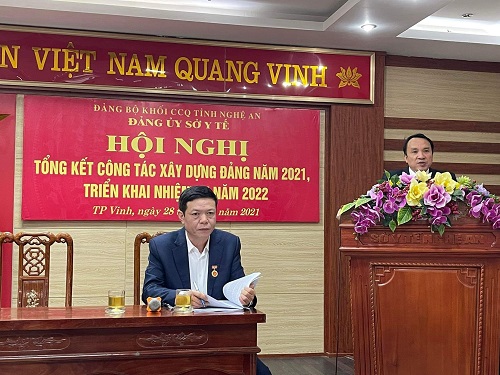 Sở Y tế tổ chức Hội nghị Tổng kết công tác Đảng năm 2021 và triển khai phương hướng, nhiệm vụ năm 2022