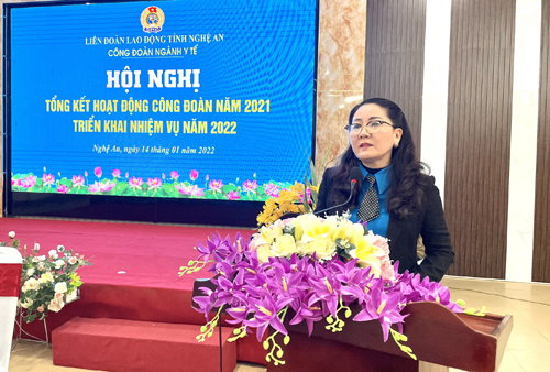 Công đoàn ngành Y tế Nghệ An tổ chức Hội nghị Tổng kết hoạt động công đoàn năm 2021.