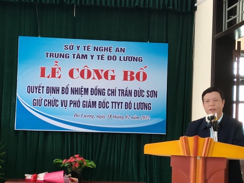 Công bố Quyết định bổ nhiệm Phó Giám đốc Trung tâm Y tế Đô Lương