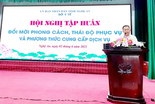 Sở Y tế Nghệ An Tập huấn đổi mới phong cách thái độ phục vụ và phương thức cung cấp dịch vụ của cán bộ y tế hướng tới sự hài lòng của người bệnh năm 2022