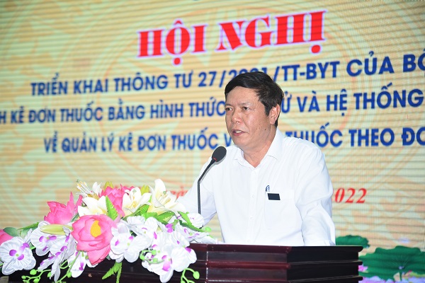 Nghệ An Hội nghị triển khai Thông tư 27/2021/TT-BYT của Bộ Y tế về quy định kê đơn thuốc bằng hình thức điện tử và Hệ thống thông tin Quốc gia về quản lý kê đơn thuốc và bán thuốc theo đơn .