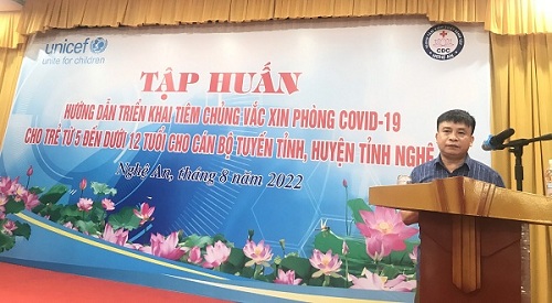 Nghệ An: Tập huấn hướng dẫn triển khai tiêm chủng vắc xin phòng COVID-19 cho trẻ từ 5 đến dưới 12 tuổi cho cán bộ tuyến tỉnh, tuyến huyện