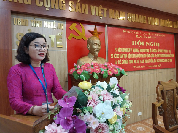 Sở Y tế Nghệ An tổ chức hội nghị sơ kết giữa nhiệm kỳ thực hiện nghị quyết Đại hội Đảng các cấp nhiệm kỳ 2020-2025