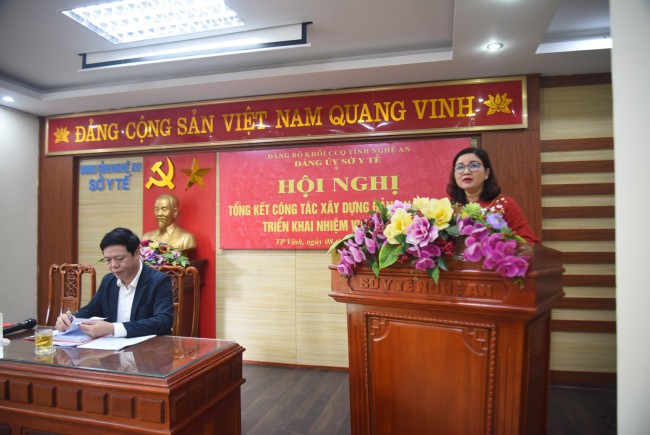 Sở Y tế Nghệ An tổ chức Hội nghị tổng kết công tác xây dựng Đảng năm 2023 và triển khai phương hướng nhiệm vụ năm 2024.